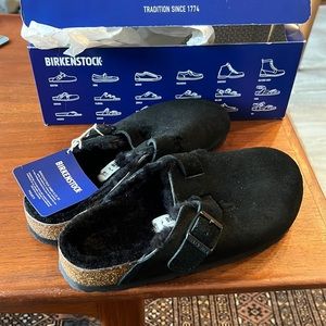 Brand new Birkenstocks Boston with fur-size 38